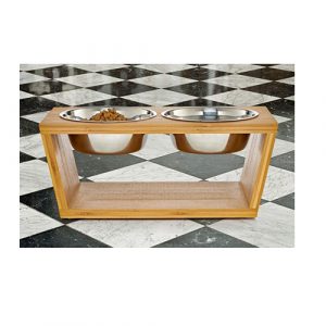 Elevated dog double bowls