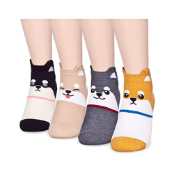 Shiba Inu 4 pairs cute girls socks